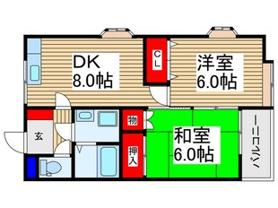 神木ハイツ２号棟の物件間取画像